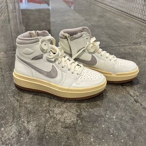 Nike Women’s High-Top Athletic Sneakers in White, Light Gray, Cream, Brown